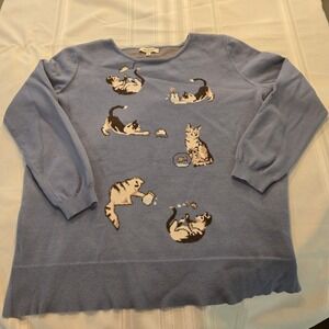 Astrologie Cozy Kitten Blue Women's Pullover Sweater XL